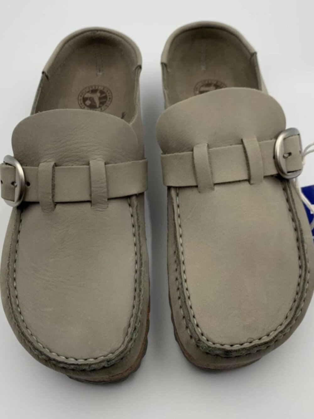 Birkenstock Buckley Dove Gray Nubuck Leather Narrow Width Clogs